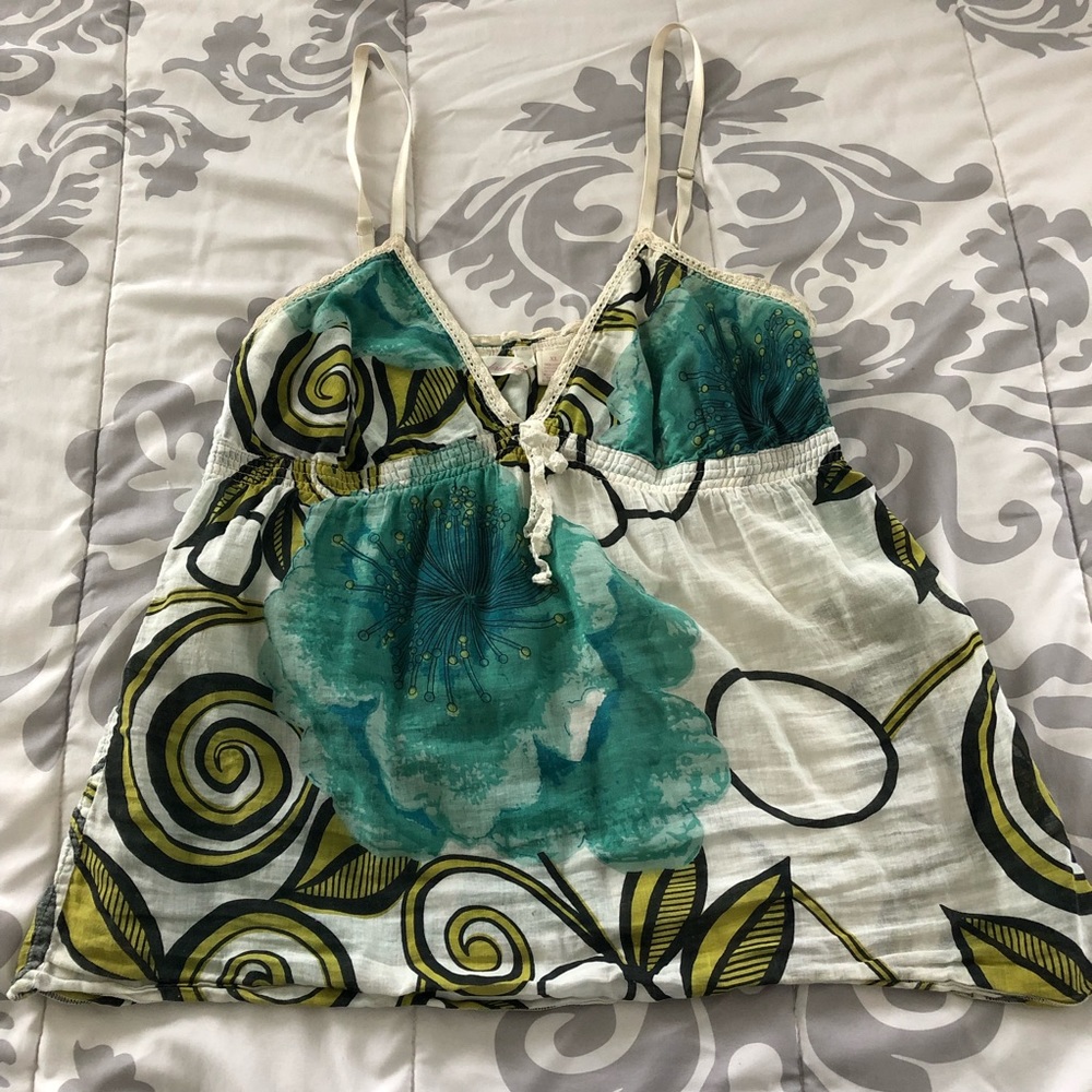 Green and white tank top
